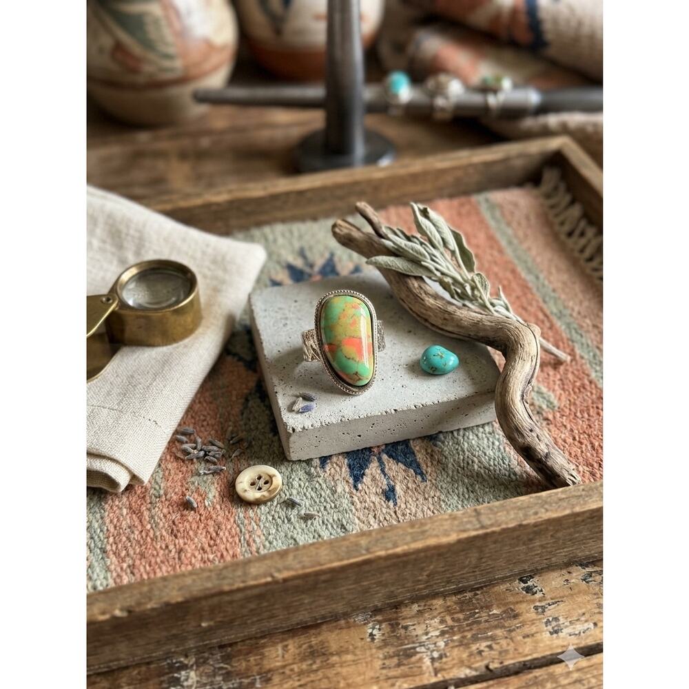 Vintage Southwestern Multi-Color Turquoise Statement Ring